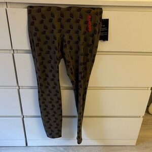 Panther Olive Patterned Women's Leggings